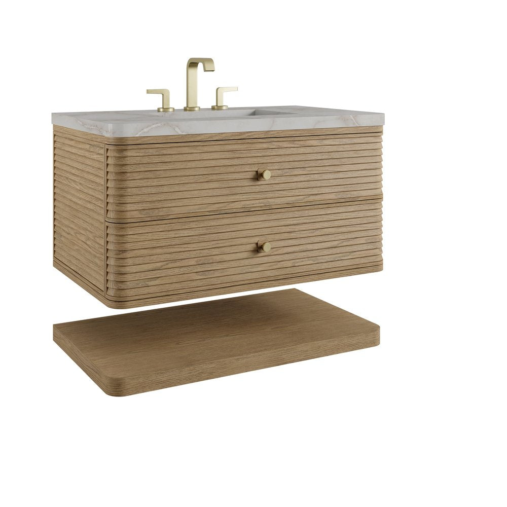 James Martin - Allamari 36" Single Vanity, Dune Mist w/ 3 CM Victorian Silver Silestone Top - D640-V36-DMS-WVSL view 10