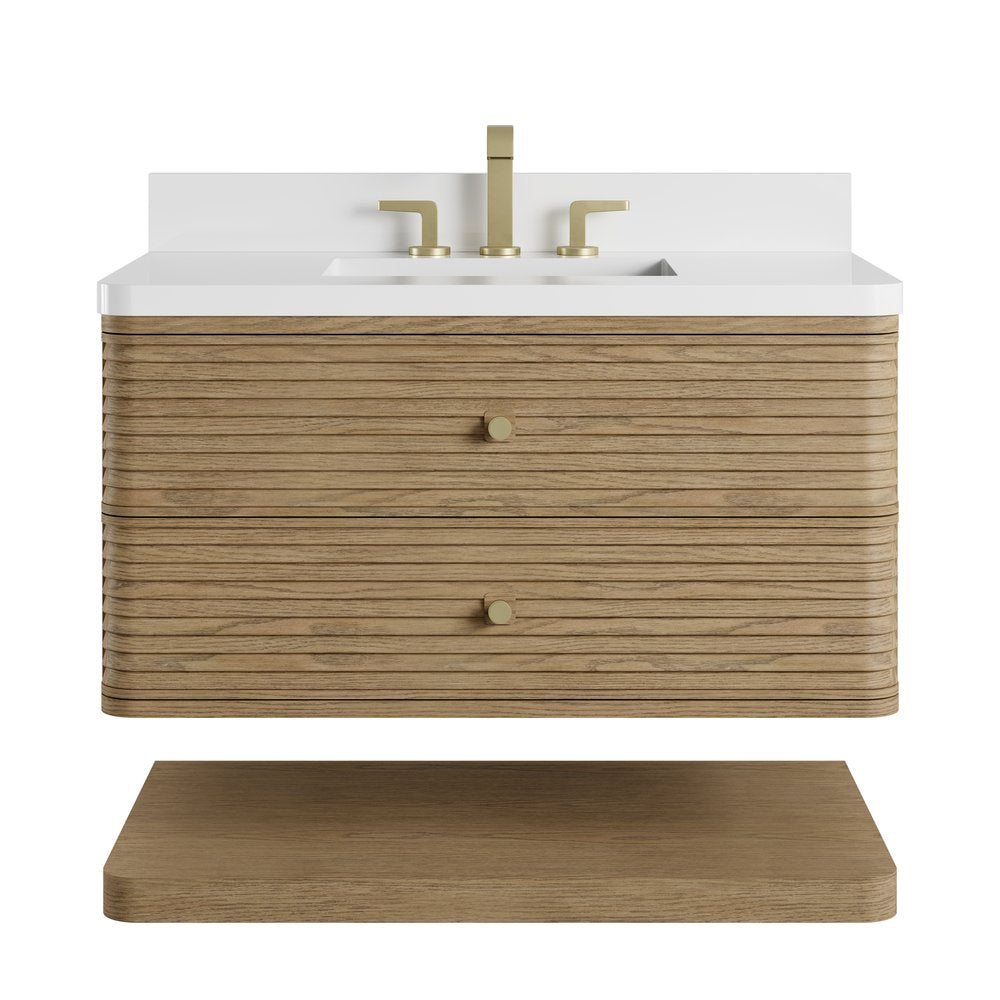 James Martin - Allamari 36" Single Vanity, Dune Mist w/ 3 CM White Zeus Silestone Top - D640-V36-DMS-WWZ view 2