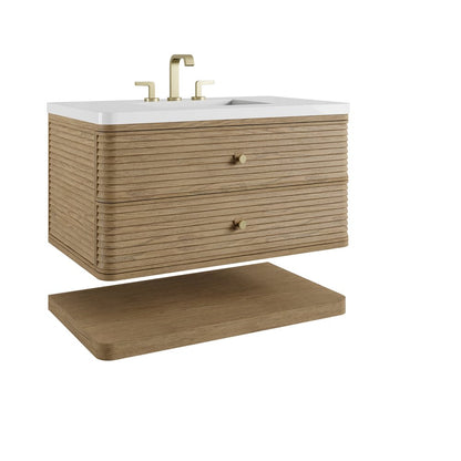 James Martin - Allamari 36" Single Vanity, Dune Mist w/ 3 CM White Zeus Silestone Top - D640-V36-DMS-WWZ view 14