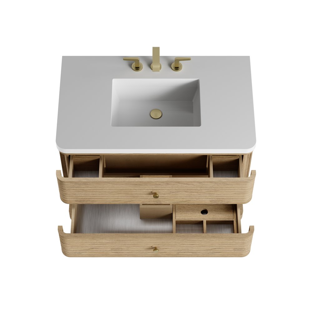 James Martin - Allamari 36" Single Vanity, Dune Mist w/ 3 CM White Zeus Silestone Top - D640-V36-DMS-WWZ view 20