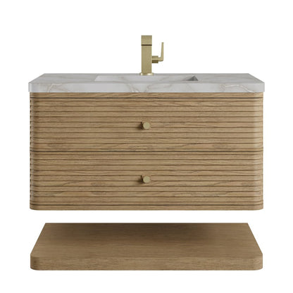 James Martin - Allamari 36" Single Vanity, Dune Mist w/ Single Hole 3 CM Victorian Silver Silestone Top - D640-V36-DMS-3VSL view 1