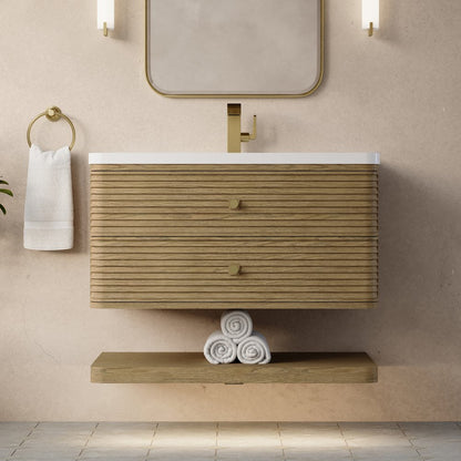 James Martin - Allamari 36" Single Vanity, Dune Mist w/ Single Hole 3 CM White Zeus Silestone Top - D640-V36-DMS-3WZ view 5