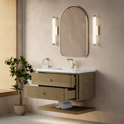 James Martin - Allamari 36" Single Vanity, Dune Mist w/ Single Hole 3 CM White Zeus Silestone Top - D640-V36-DMS-3WZ view 8