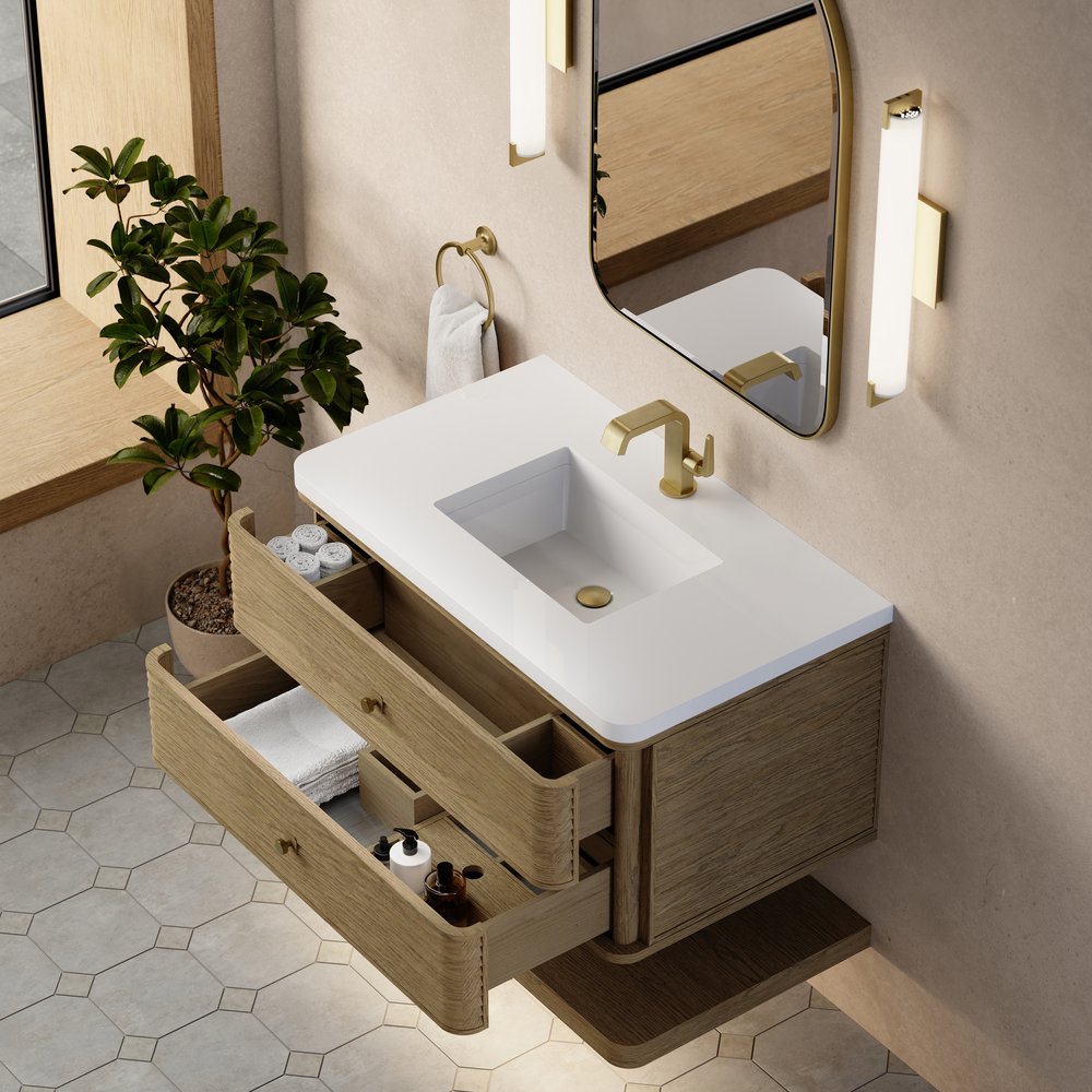 James Martin - Allamari 36" Single Vanity, Dune Mist w/ Single Hole 3 CM White Zeus Silestone Top - D640-V36-DMS-3WZ view 9