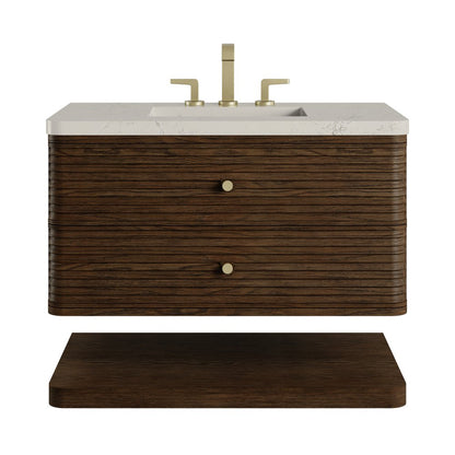 James Martin - Allamari 36" Single Vanity, Sable w/ 3 CM Siberian Silestone Top - D640-V36-SBL-WSFR view 1