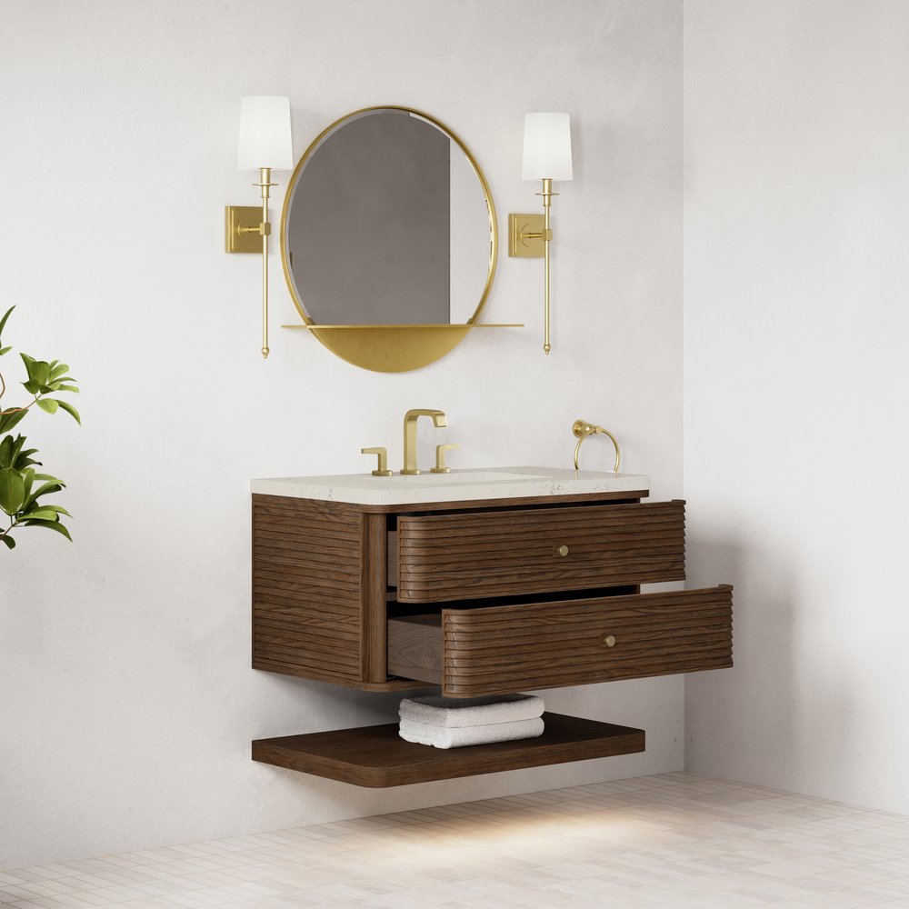 James Martin - Allamari 36" Single Vanity, Sable w/ 3 CM Siberian Silestone Top - D640-V36-SBL-WSFR view 5
