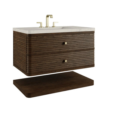 James Martin - Allamari 36" Single Vanity, Sable w/ 3 CM Siberian Silestone Top - D640-V36-SBL-WSFR view 10