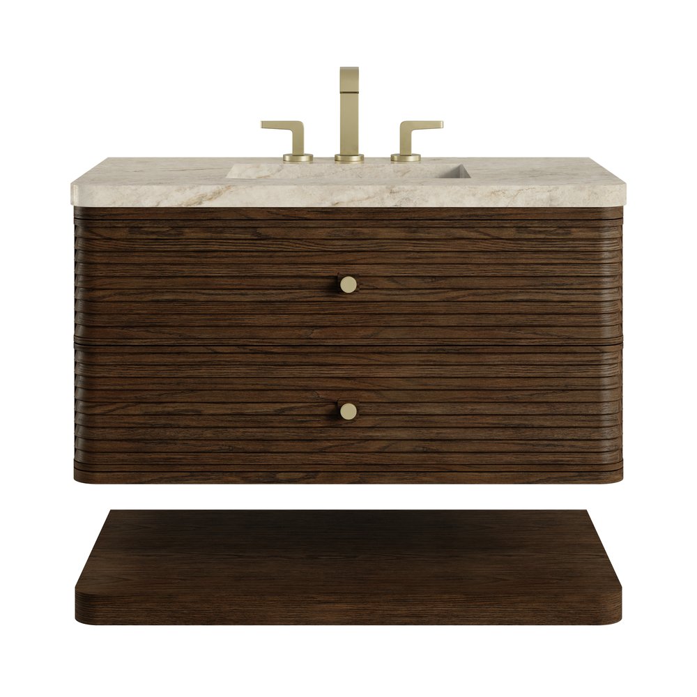 James Martin - Allamari 36" Single Vanity, Sable w/ 3 CM Tajnar Eclos Top - D640-V36-SBL-WTJR view 1