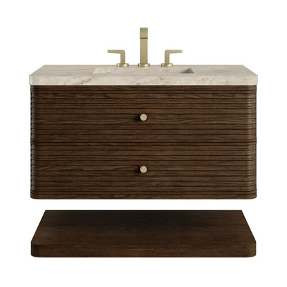 James Martin - Allamari 36" Single Vanity, Sable w/ 3 CM Tajnar Eclos Top - D640-V36-SBL-WTJR view 1