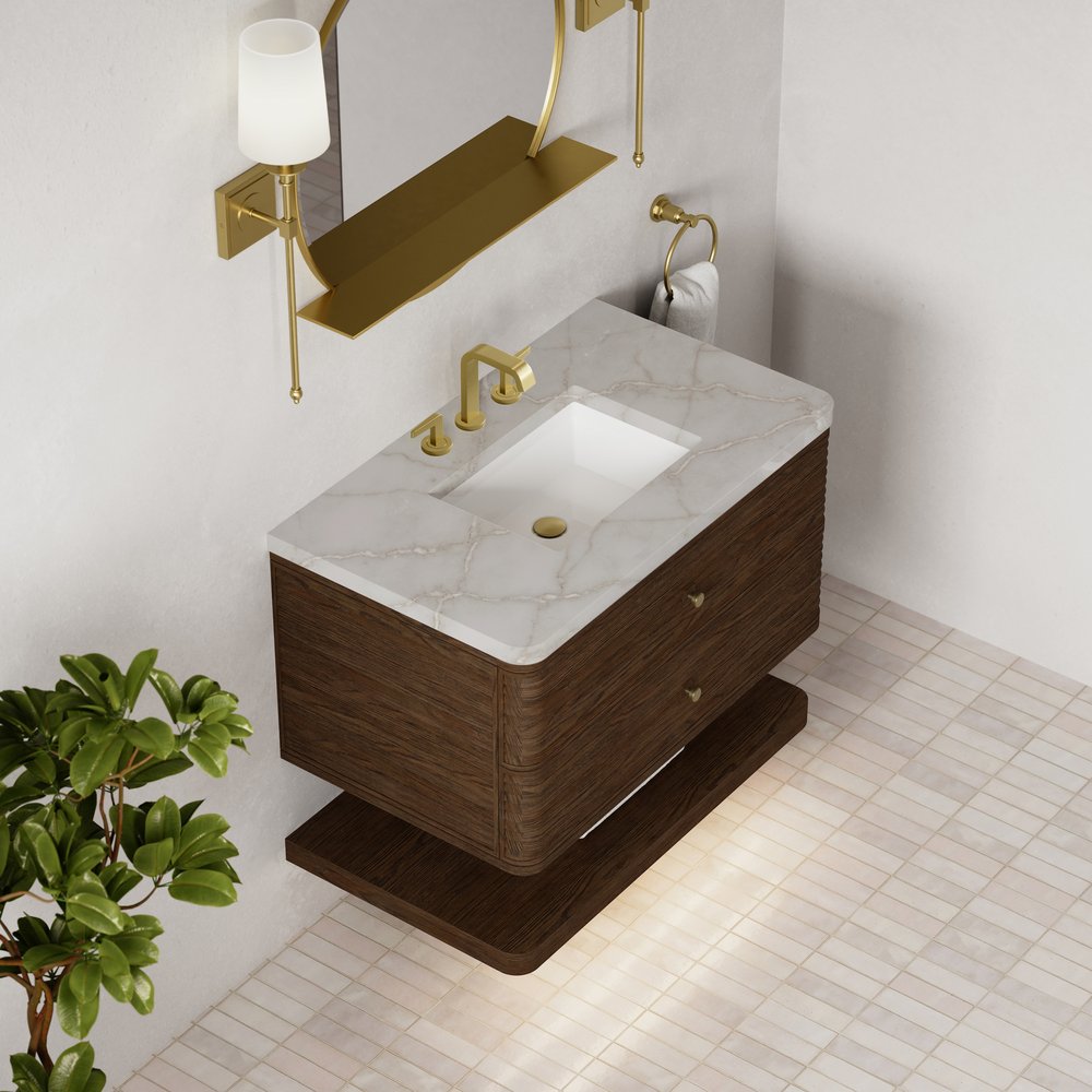 James Martin - Allamari 36" Single Vanity, Sable w/ 3 CM Victorian Silver Silestone Top - D640-V36-SBL-WVSL view 7