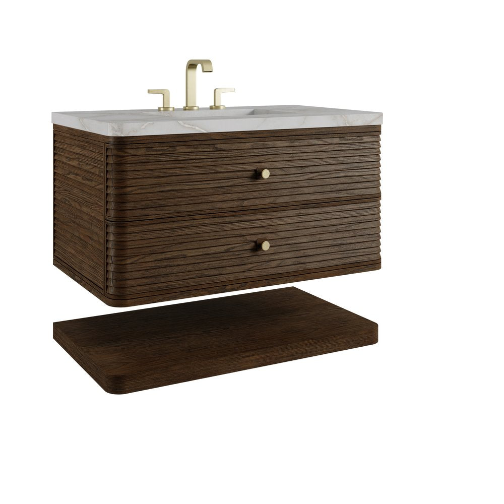 James Martin - Allamari 36" Single Vanity, Sable w/ 3 CM Victorian Silver Silestone Top - D640-V36-SBL-WVSL view 10
