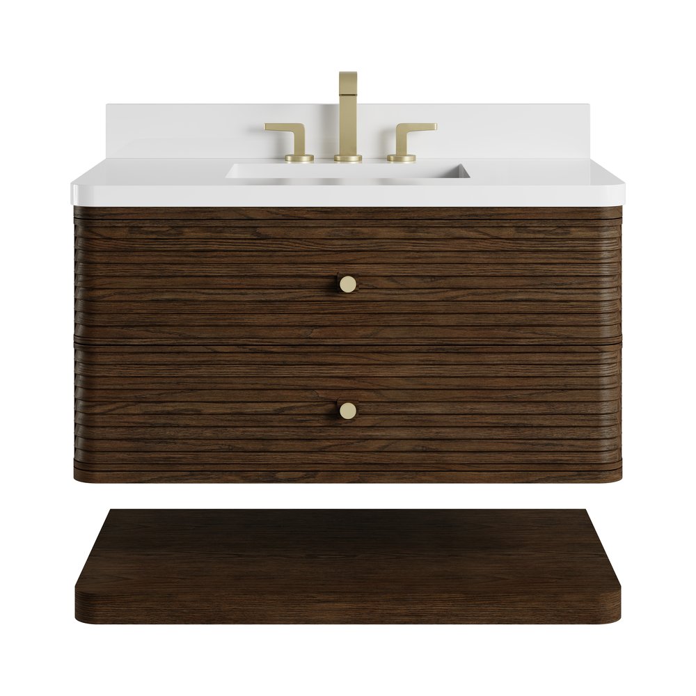 James Martin - Allamari 36" Single Vanity, Sable w/ 3 CM White Zeus Silestone Top - D640-V36-SBL-WWZ view 2