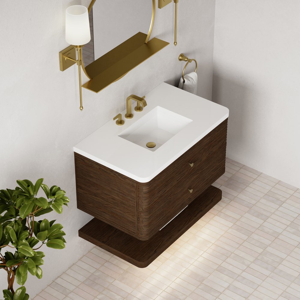 James Martin - Allamari 36" Single Vanity, Sable w/ 3 CM White Zeus Silestone Top - D640-V36-SBL-WWZ view 11