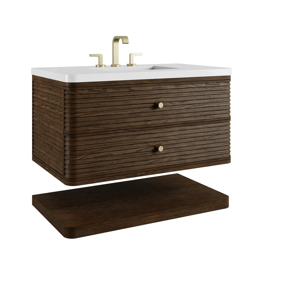 James Martin - Allamari 36" Single Vanity, Sable w/ 3 CM White Zeus Silestone Top - D640-V36-SBL-WWZ view 14