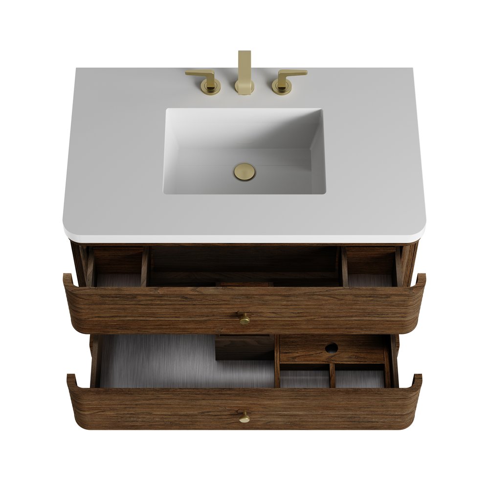 James Martin - Allamari 36" Single Vanity, Sable w/ 3 CM White Zeus Silestone Top - D640-V36-SBL-WWZ view 20