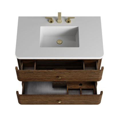 James Martin - Allamari 36" Single Vanity, Sable w/ 3 CM White Zeus Silestone Top - D640-V36-SBL-WWZ view 20