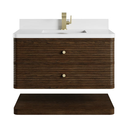James Martin - Allamari 36" Single Vanity, Sable w/ Single Hole 3 CM White Zeus Silestone Top - D640-V36-SBL-3WZ view 2