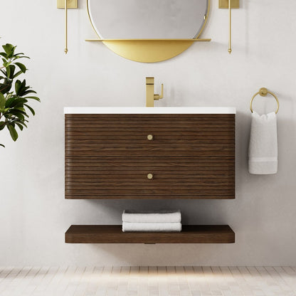 James Martin - Allamari 36" Single Vanity, Sable w/ Single Hole 3 CM White Zeus Silestone Top - D640-V36-SBL-3WZ view 5