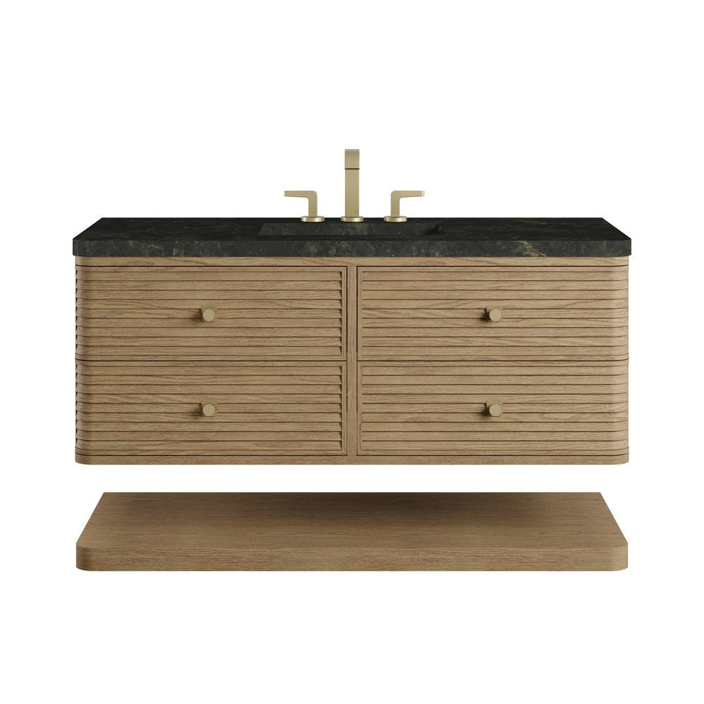James Martin - Allamari 48" Single Vanity, Dune Mist w/ 3 CM Phantome Eclos Top - D640-V48-DMS-WPHT view 1