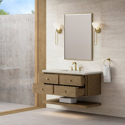 James Martin - Allamari 48" Single Vanity, Dune Mist w/ 3 CM Siberian Silestone Top - D640-V48-DMS-WSFR view 5