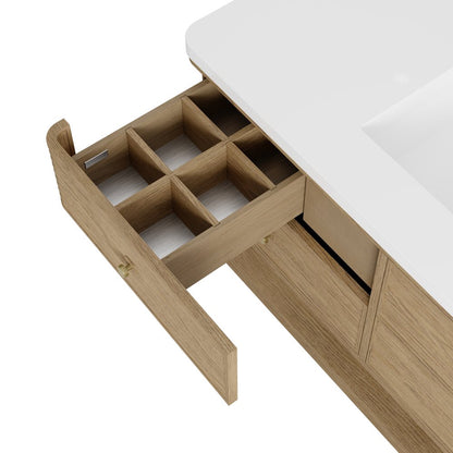 James Martin - Allamari 48" Single Vanity, Dune Mist w/ 3 CM Siberian Silestone Top - D640-V48-DMS-WSFR view 14