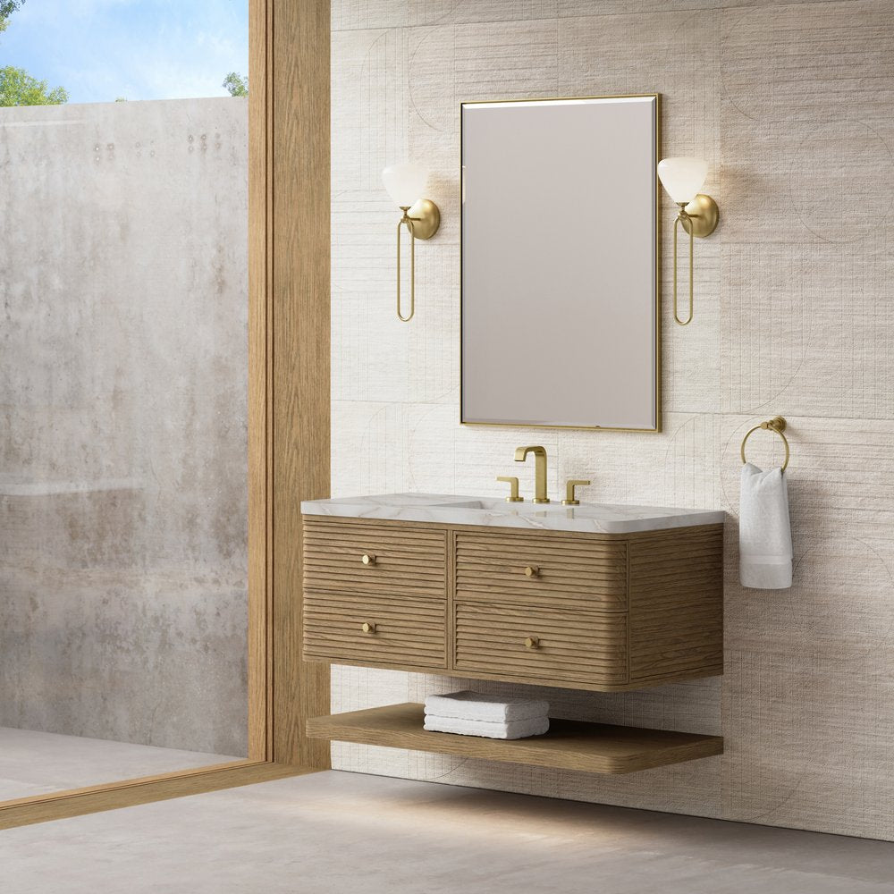 James Martin - Allamari 48" Single Vanity, Dune Mist w/ 3 CM Victorian Silver Silestone Top - D640-V48-DMS-WVSL view 4