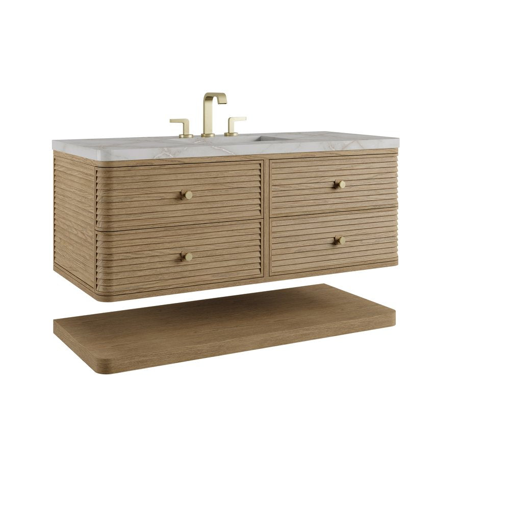 James Martin - Allamari 48" Single Vanity, Dune Mist w/ 3 CM Victorian Silver Silestone Top - D640-V48-DMS-WVSL view 10