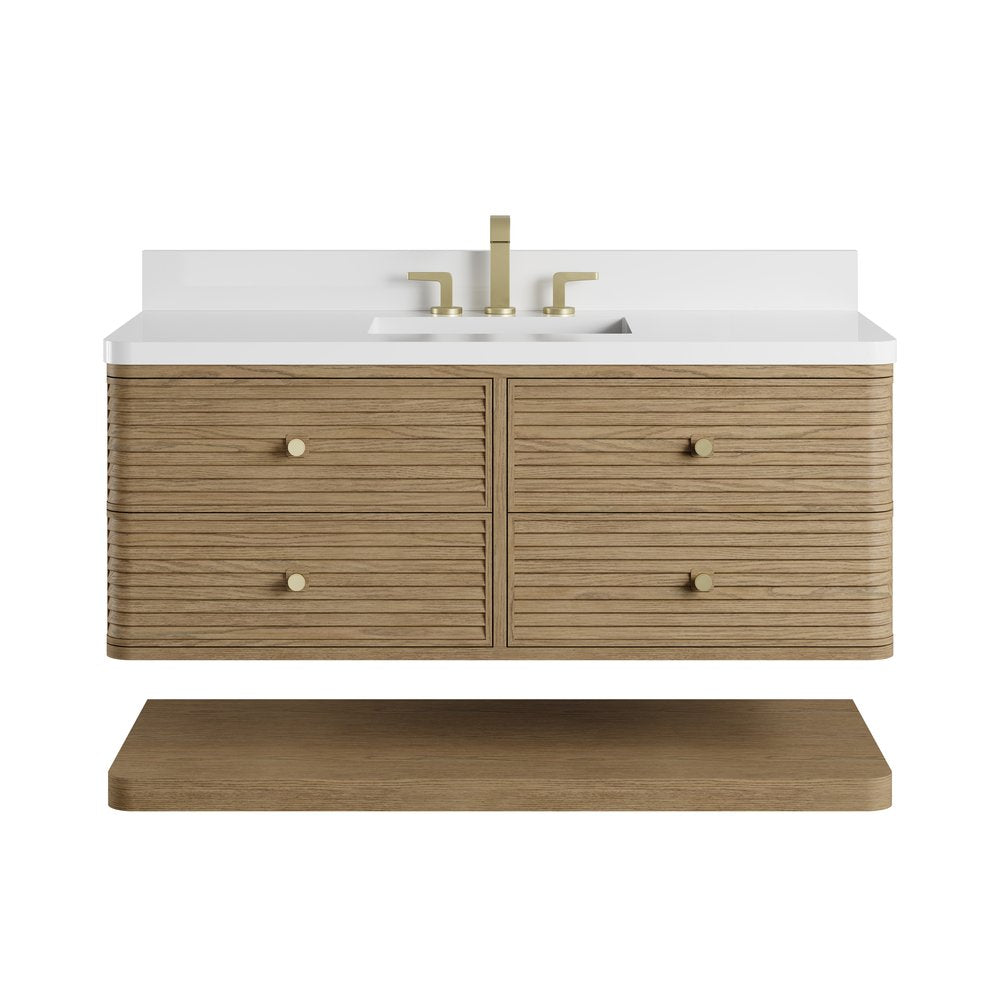 James Martin - Allamari 48" Single Vanity, Dune Mist w/ 3 CM White Zeus Silestone Top - D640-V48-DMS-WWZ view 2