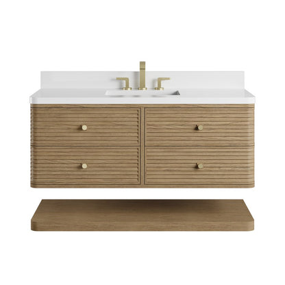 James Martin - Allamari 48" Single Vanity, Dune Mist w/ 3 CM White Zeus Silestone Top - D640-V48-DMS-WWZ view 2