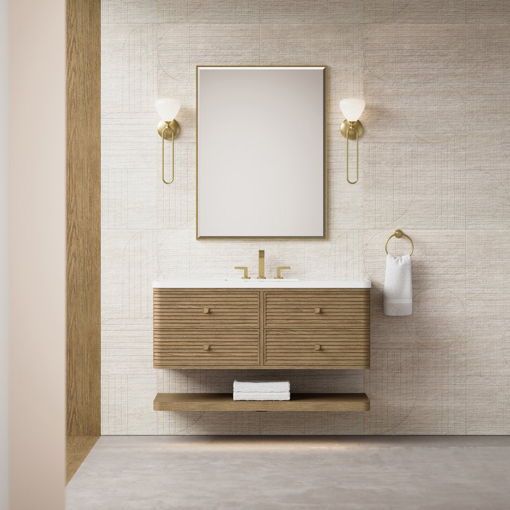 James Martin - Allamari 48" Single Vanity, Dune Mist w/ 3 CM White Zeus Silestone Top - D640-V48-DMS-WWZ view 4