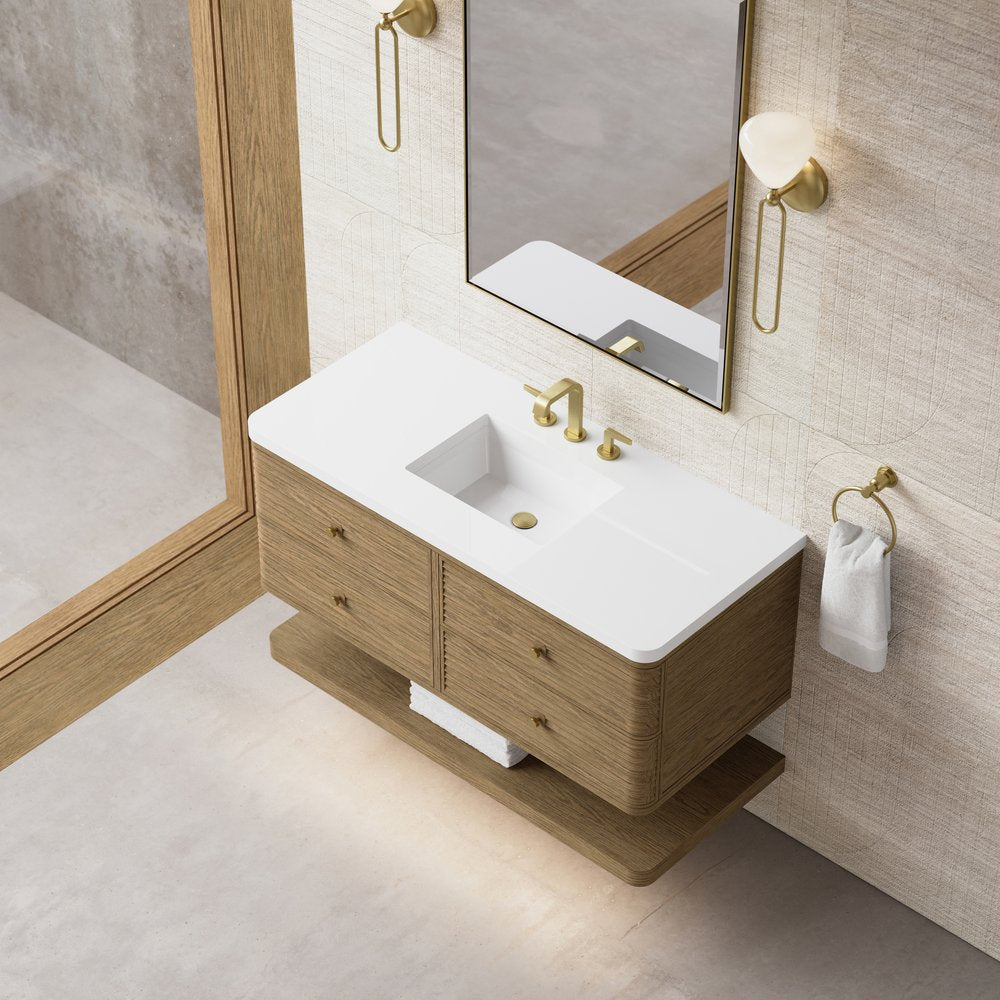 James Martin - Allamari 48" Single Vanity, Dune Mist w/ 3 CM White Zeus Silestone Top - D640-V48-DMS-WWZ view 11