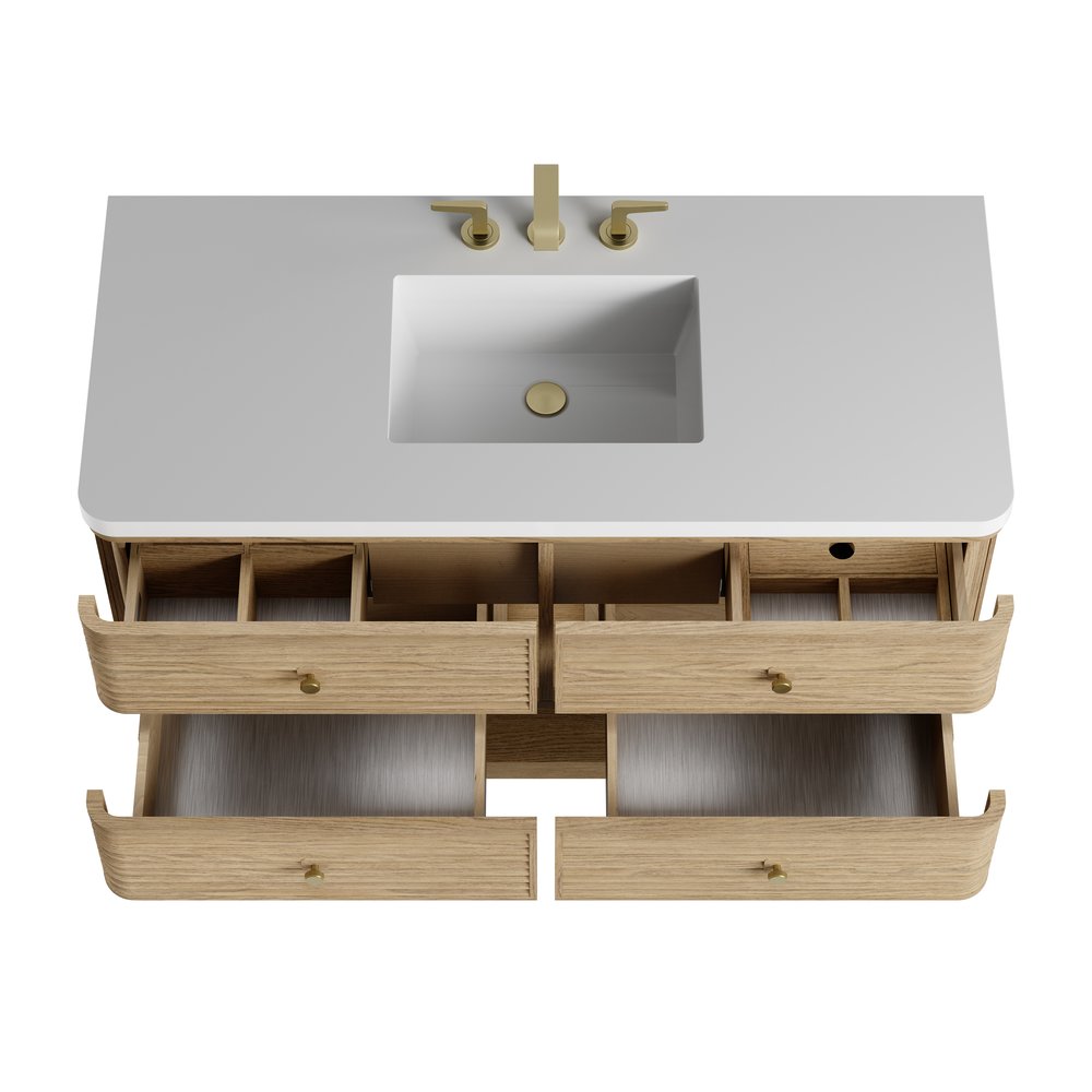 James Martin - Allamari 48" Single Vanity, Dune Mist w/ 3 CM White Zeus Silestone Top - D640-V48-DMS-WWZ view 20