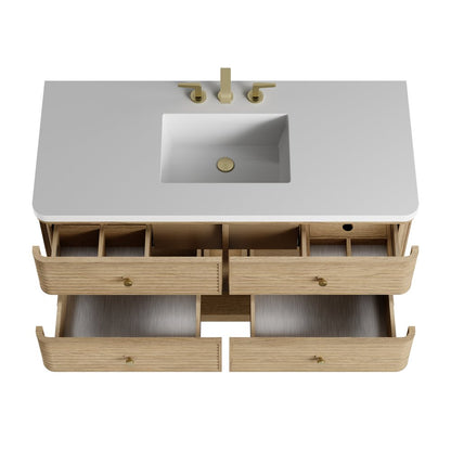 James Martin - Allamari 48" Single Vanity, Dune Mist w/ 3 CM White Zeus Silestone Top - D640-V48-DMS-WWZ view 20