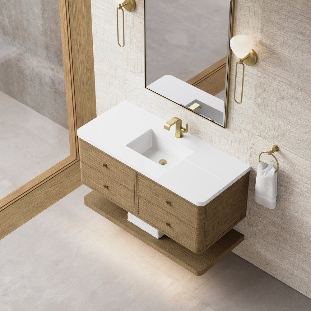 James Martin - Allamari 48" Single Vanity, Dune Mist w/ Single Hole 3 CM White Zeus Silestone Top - D640-V48-DMS-3WZ view 11