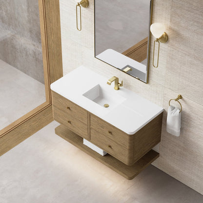 James Martin - Allamari 48" Single Vanity, Dune Mist w/ Single Hole 3 CM White Zeus Silestone Top - D640-V48-DMS-3WZ view 11