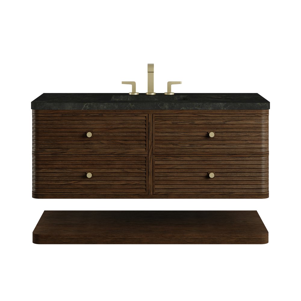 James Martin - Allamari 48" Single Vanity, Sable w/ 3 CM Phantome Eclos Top - D640-V48-SBL-WPHT view 1