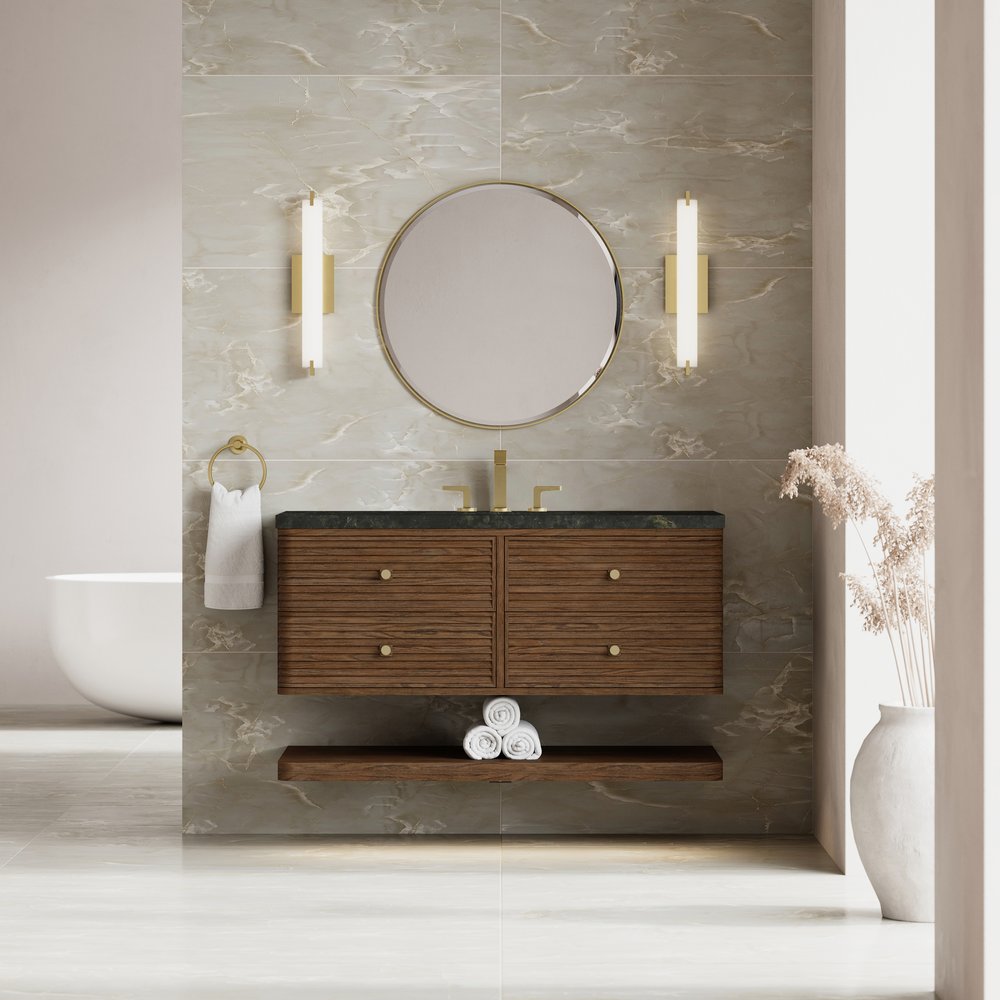 James Martin - Allamari 48" Single Vanity, Sable w/ 3 CM Phantome Eclos Top - D640-V48-SBL-WPHT view 3