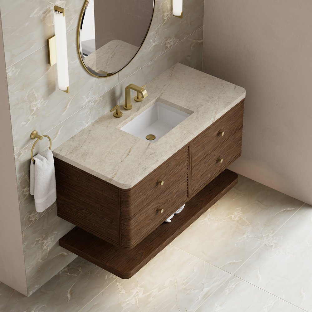 James Martin - Allamari 48" Single Vanity, Sable w/ 3 CM Tajnar Eclos Top - D640-V48-SBL-WTJR view 7