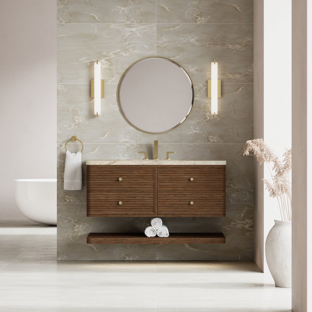 James Martin - Allamari 48" Single Vanity, Sable w/ 3 CM Tajnar Eclos Top w/FreePower Wireless Charger - D640-V48-SBL-FTJR view 3