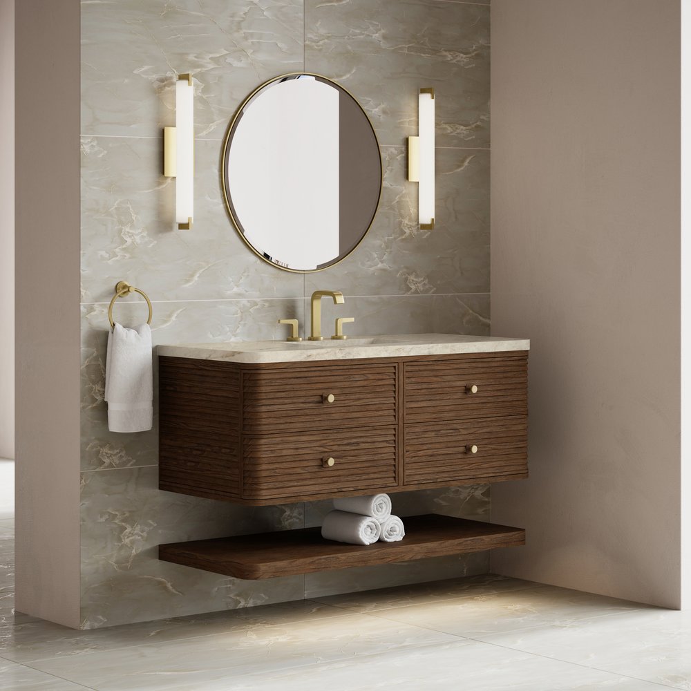 James Martin - Allamari 48" Single Vanity, Sable w/ 3 CM Tajnar Eclos Top w/FreePower Wireless Charger - D640-V48-SBL-FTJR view 4