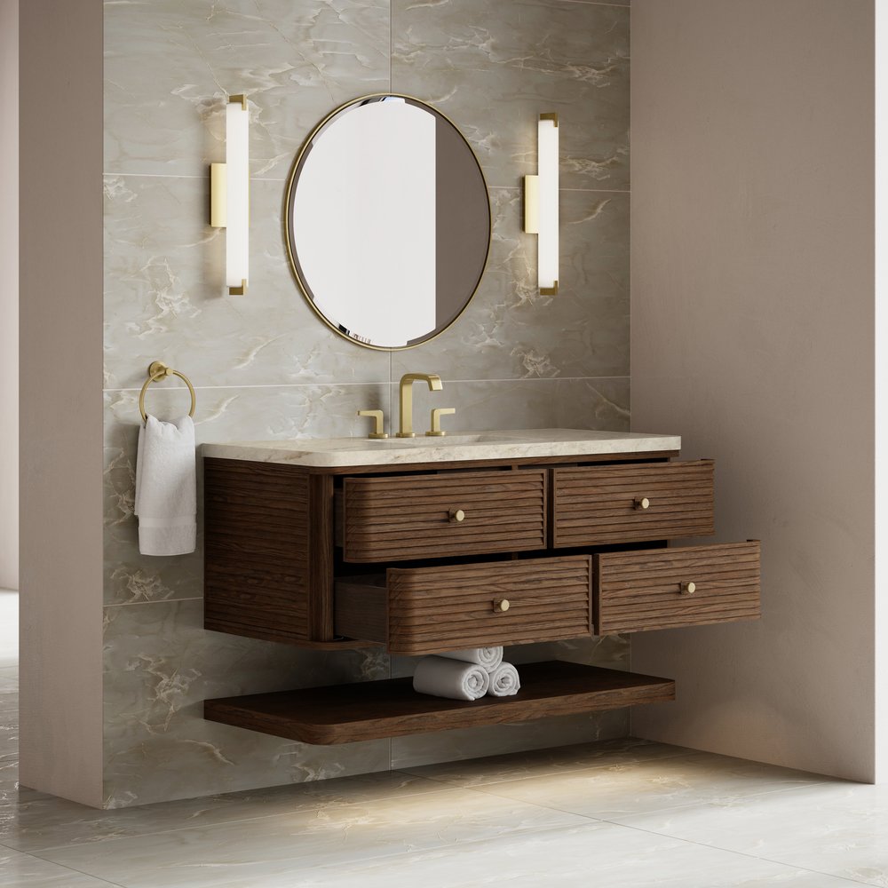 James Martin - Allamari 48" Single Vanity, Sable w/ 3 CM Tajnar Eclos Top w/FreePower Wireless Charger - D640-V48-SBL-FTJR view 5