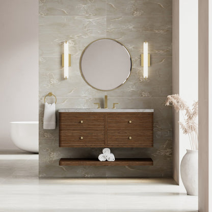 James Martin - Allamari 48" Single Vanity, Sable w/ 3 CM Victorian Silver Silestone Top - D640-V48-SBL-WVSL view 3