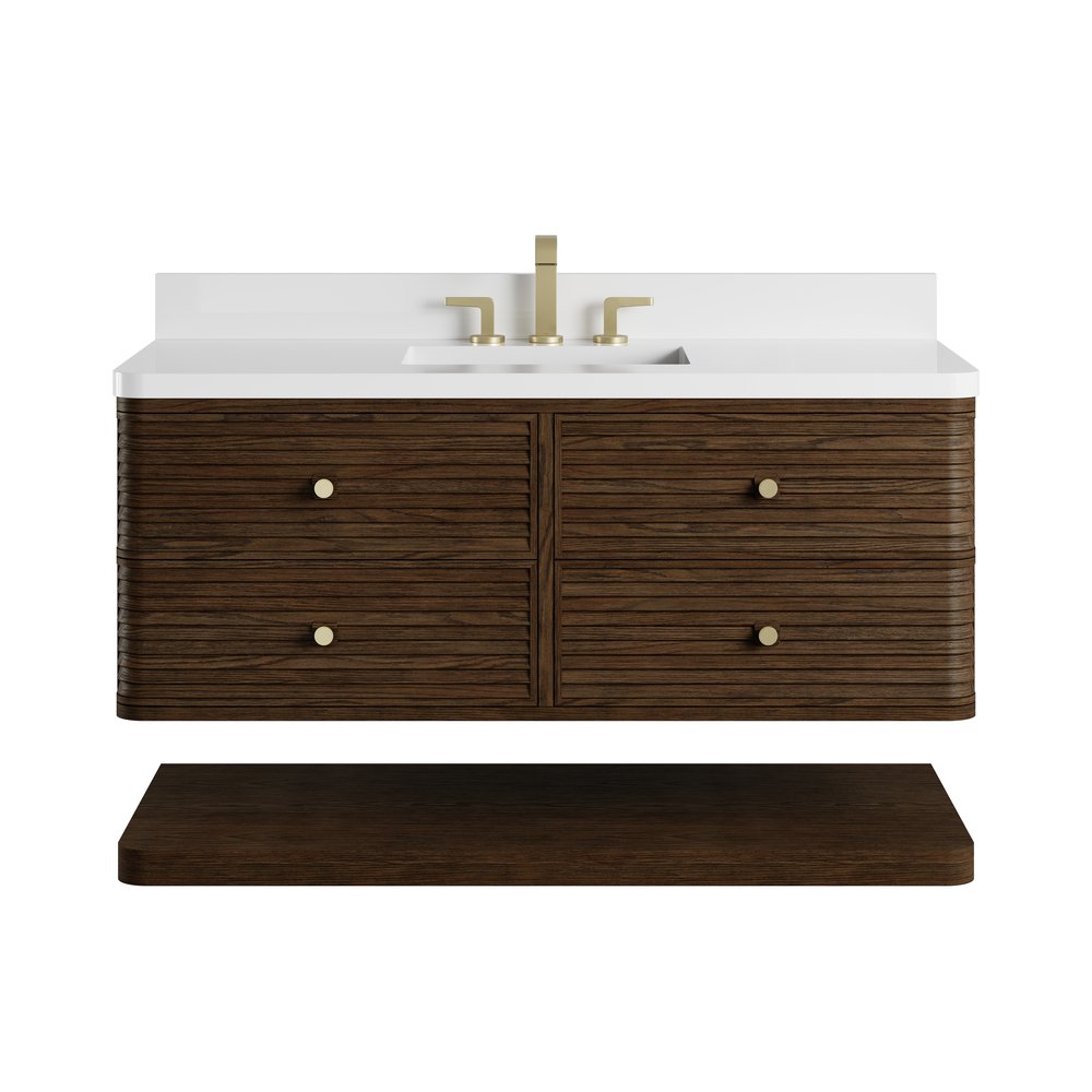 James Martin - Allamari 48" Single Vanity, Sable w/ 3 CM White Zeus Silestone Top - D640-V48-SBL-WWZ view 2