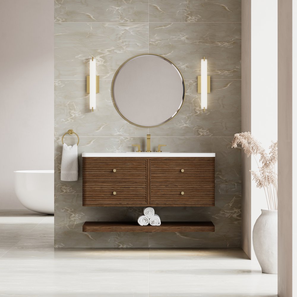 James Martin - Allamari 48" Single Vanity, Sable w/ 3 CM White Zeus Silestone Top - D640-V48-SBL-WWZ view 4