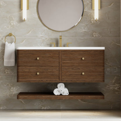 James Martin - Allamari 48" Single Vanity, Sable w/ 3 CM White Zeus Silestone Top - D640-V48-SBL-WWZ view 5
