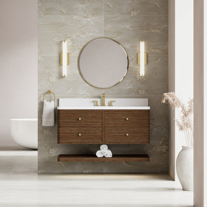 James Martin - Allamari 48" Single Vanity, Sable w/ 3 CM White Zeus Silestone Top - D640-V48-SBL-WWZ view 6