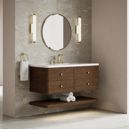 James Martin - Allamari 48" Single Vanity, Sable w/ 3 CM White Zeus Silestone Top - D640-V48-SBL-WWZ view 7