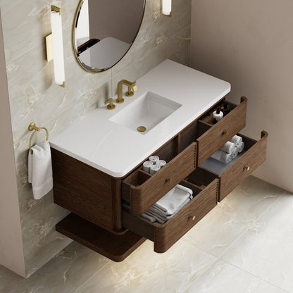 James Martin - Allamari 48" Single Vanity, Sable w/ 3 CM White Zeus Silestone Top - D640-V48-SBL-WWZ view 9