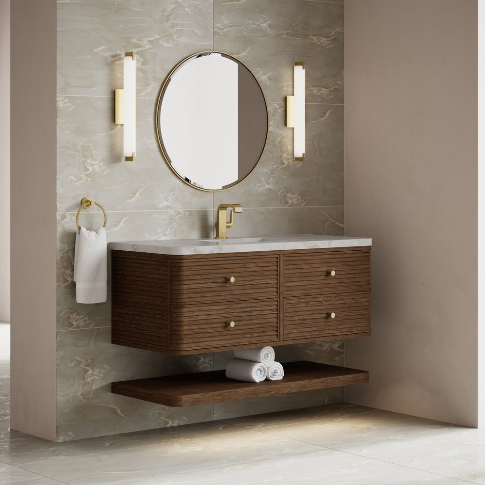 James Martin - Allamari 48" Single Vanity, Sable w/ Single Hole 3 CM Victorian Silver Silestone Top - D640-V48-SBL-3VSL view 4
