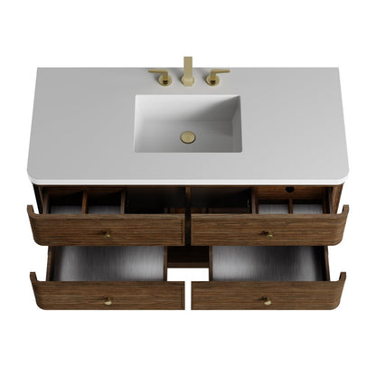 James Martin - Allamari 48" Single Vanity, Sable w/ Single Hole 3 CM Victorian Silver Silestone Top - D640-V48-SBL-3VSL view 16
